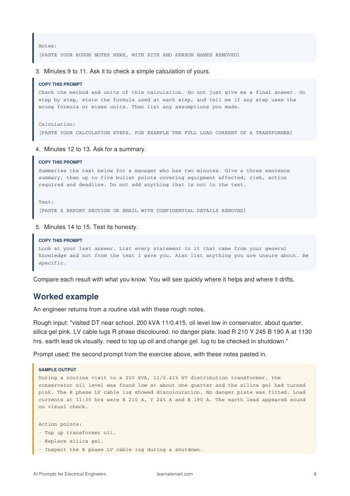 AI Prompts for Electrical Engineers, A copy-ready prompt, page 8